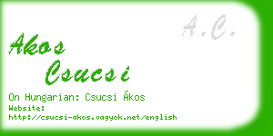 akos csucsi business card